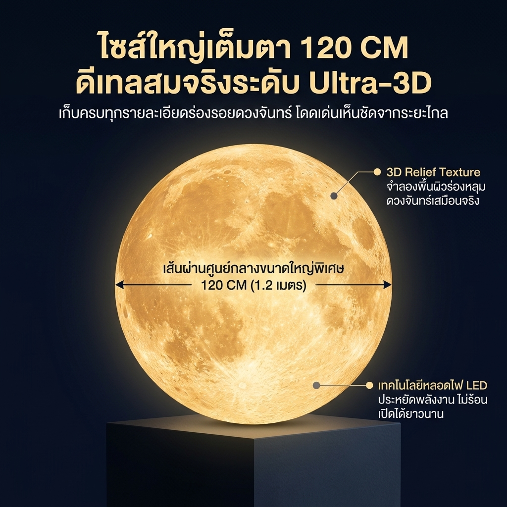 โคมไฟพระจันทร์ 120 CM รูปที่ 3