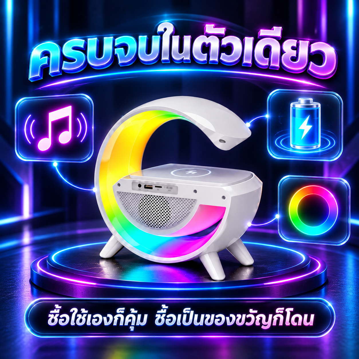 ลำโพงบลูทูธ ไร้สาย ชาร์จแบบได้สุด COOL รูปที่ 8