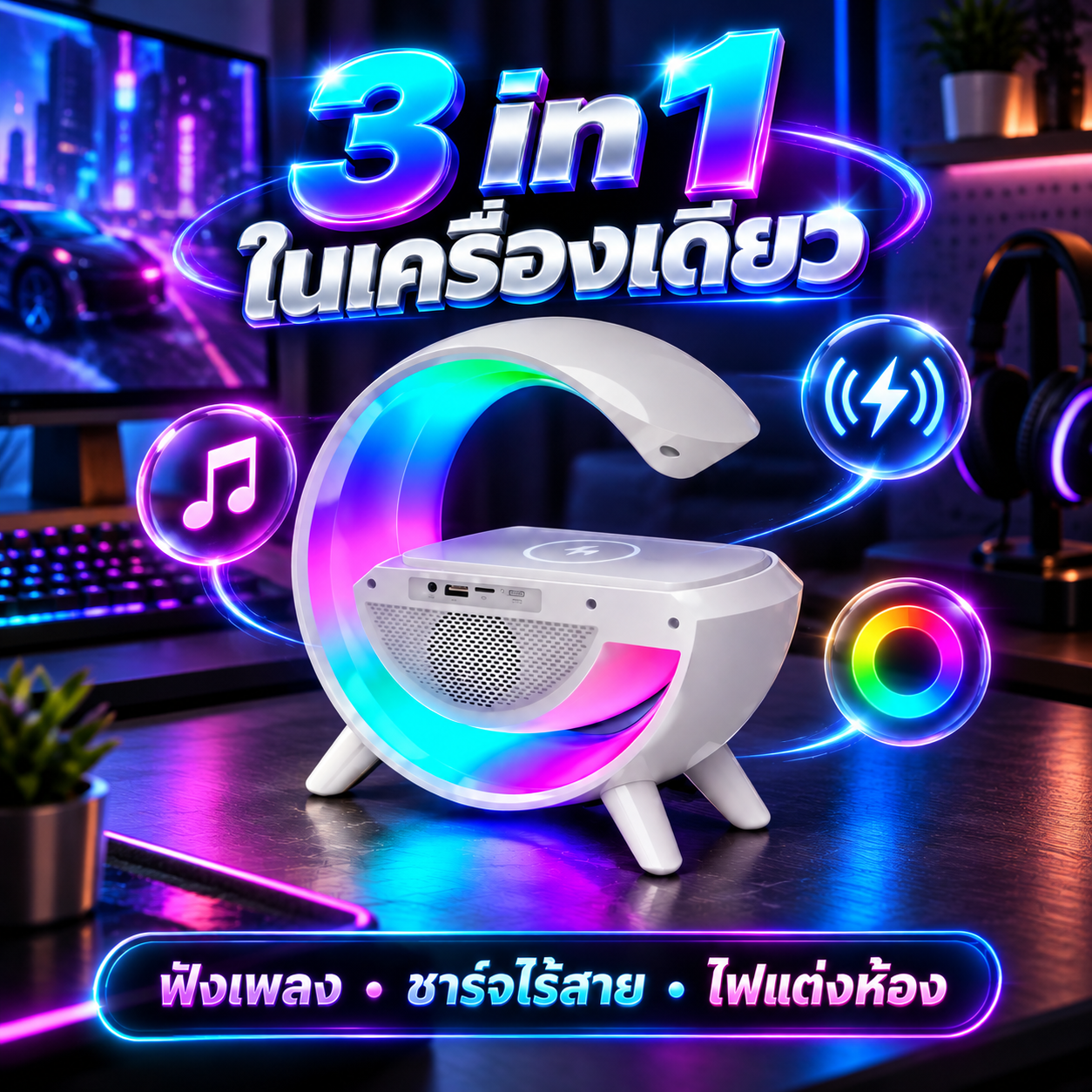 ลำโพงบลูทูธ ไร้สาย ชาร์จแบบได้สุด COOL รูปที่ 2