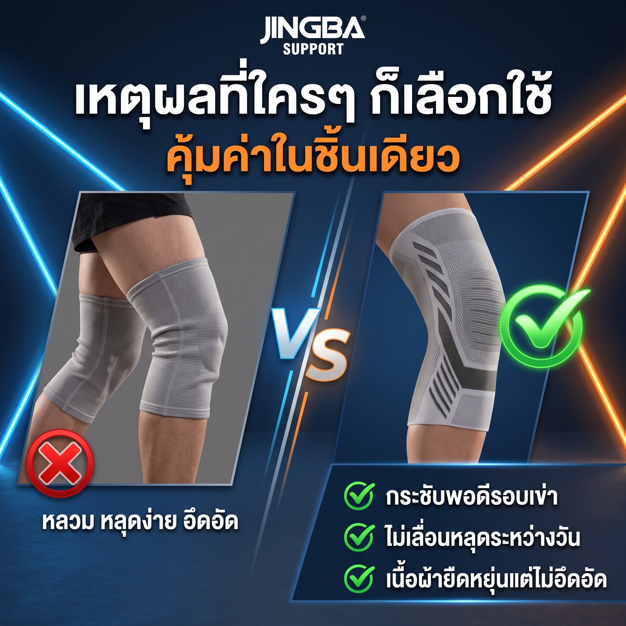 ปลอกรัดพยุงหัวเข่า JINGBA SUPPORT รูปที่ 9